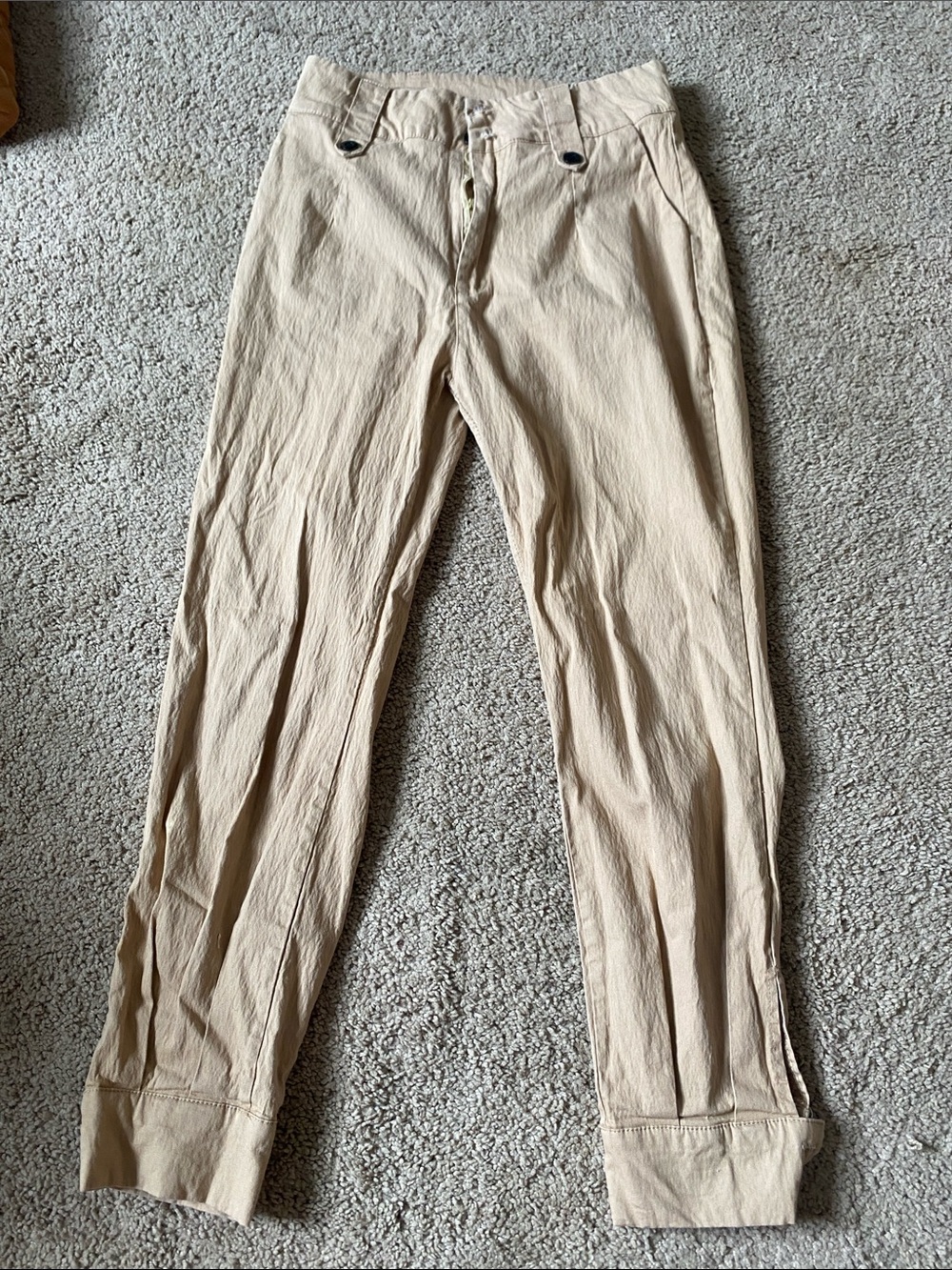 Men's Beige Casual Trousers - Classic Straight Fit